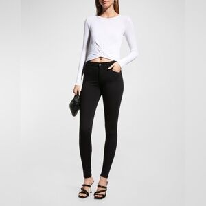 Ag Adriano Goldschmied Farrah High Rise Black Skinny Jeans